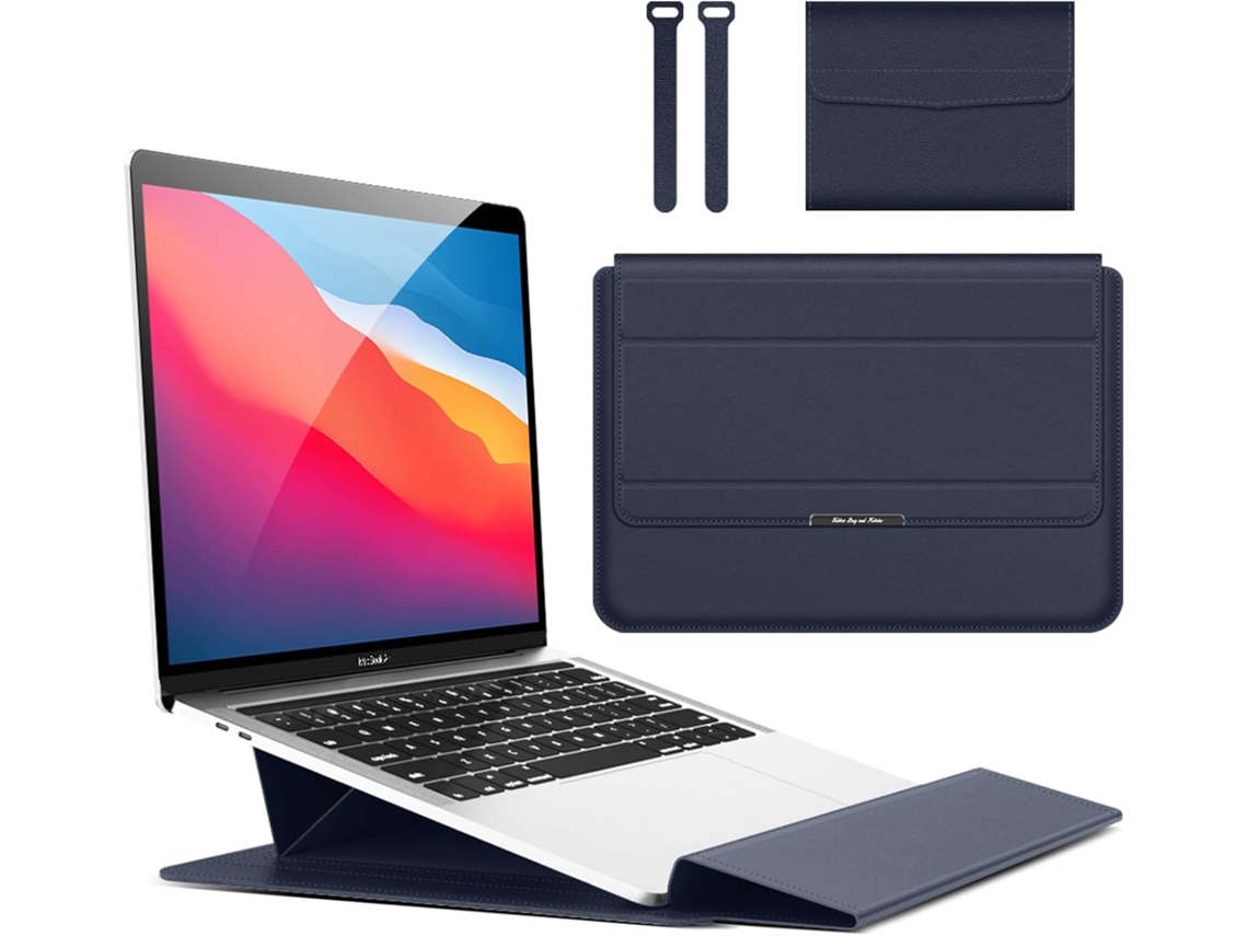 Elysve Capa Para Laptop De 13 A 14 Polegadas Com Suporte Para Macbook Pro 13/macbook Air 13 Azul Escuro