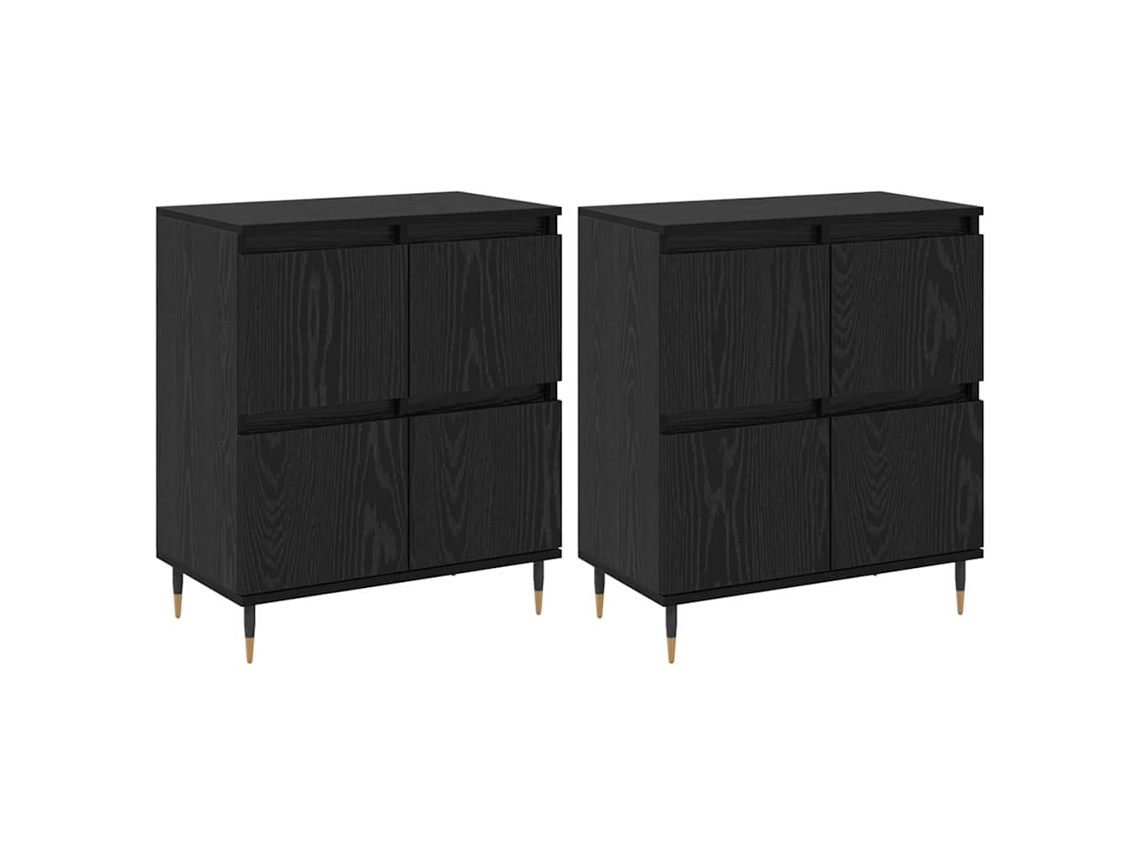 Conjunto de Guarda-Roupa Arrumação 2 Peças Carvalho Preto 60x35x70 cm MAISON EXCLUSIVE