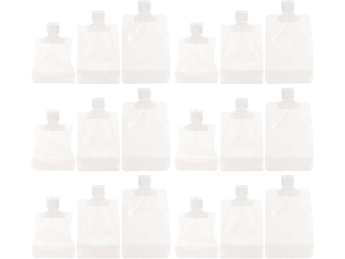 18 Sacos Multifuncionais Flexíveis para Loção, para Frascos de 30 a 100 Ml em Pet, Pa E Pe, À Vazamentos Prova.