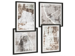 Pinturas Murais Modernas Vista Relaxante, Buda, Zen Moldura Preta Quadros Para O Escritório Espelharte (conjunto De 4 Imagens)