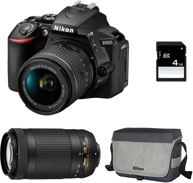 Kit Máquina Fotográfica NIKON D5600 + 18-55 VR + 70-300 AF-P VR