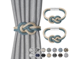 2un Alfinetes Magnéticos Para Cortina, Estilo Nórdico Simples, Tecidos À Mão, Elegantes, Verde Azulado Bege, Casa/escritório Igvtrade