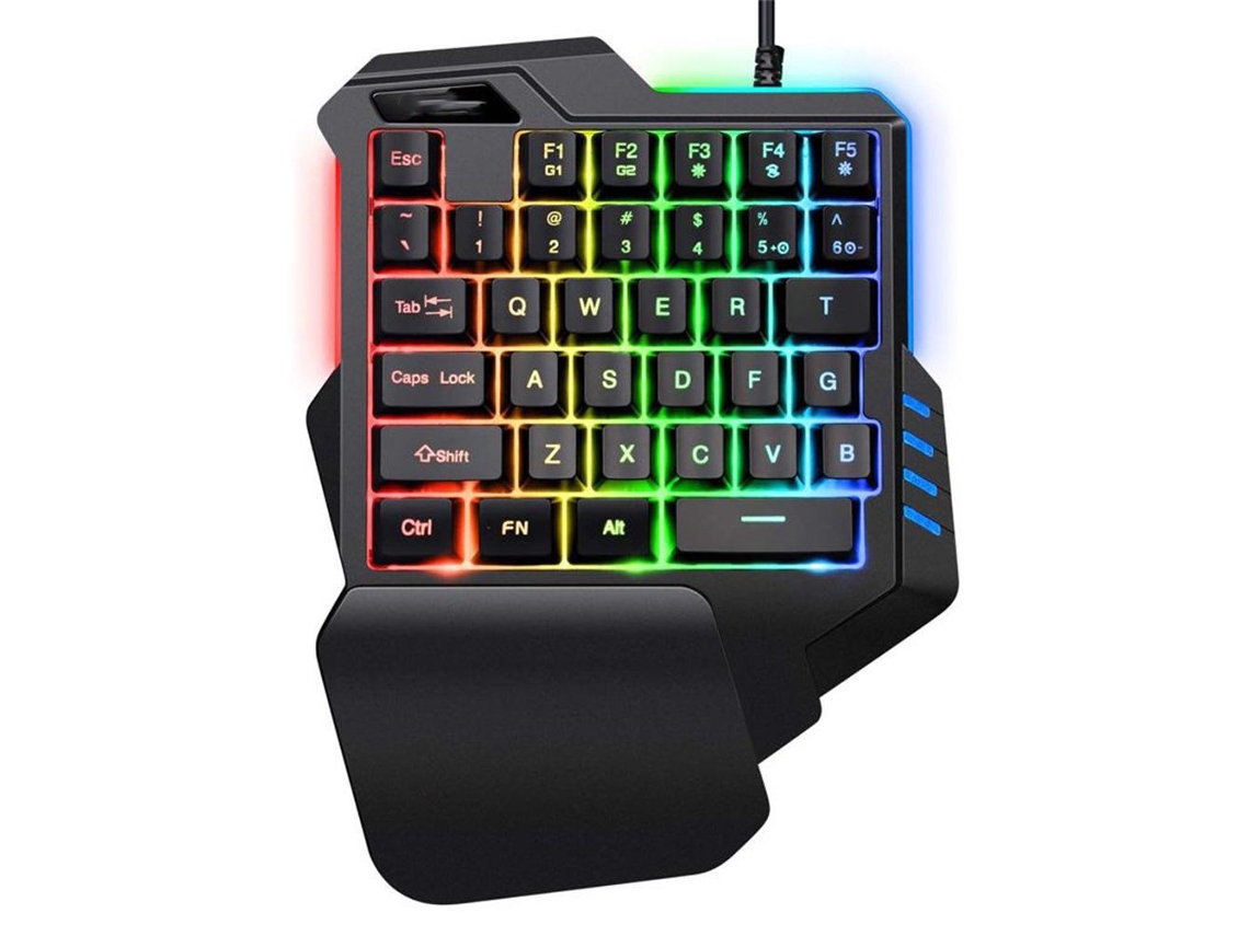 Teclado Mecânico Para Jogos Com Uma Mão, Retroiluminado Rgb, Portátil, Mini Controle De Numérico Pc, Ps4 E Xbox. -aquaforge