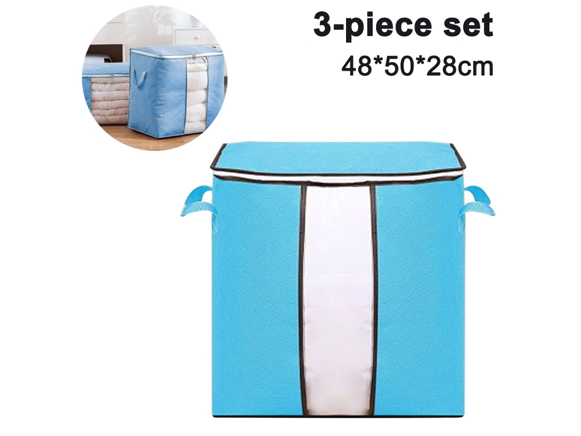 Conjunto De 3 Sacos Organizadores Para Roupas, Guarda-roupa E Edredons, Com De Armazenamento, Alça Reforçada E 3 Camadas De Tecido