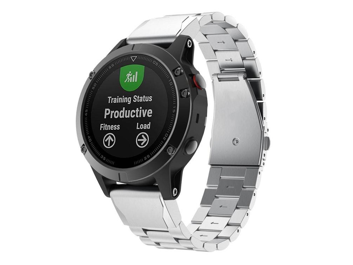 Bracelete para Garmin liga de titânio com fecho plano integrado e três esferas, liberação rápida prateada XIAOMOYU