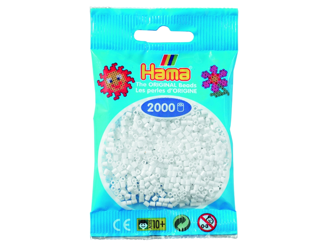 Hama - 2 000 Pérolas Mini (pérolas Pequenas Ø2,5 Mm) Brancas
