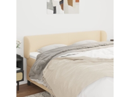 Vidaxl Cabeceira De Cama C/ Abas Tecido 183x23x78/88 Cm Creme