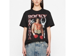 Rockinstone Rocky Movie Three Photos Collage Black Adult T-shirt Size:xl