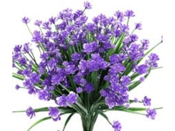8 Flores Artificiais Resistentes a Raios Uv, 8 Galhos de Arbustos de Folhagem Artificial de Cinábrio em Plástico, para Exterior, Interior AQUAFORGE
