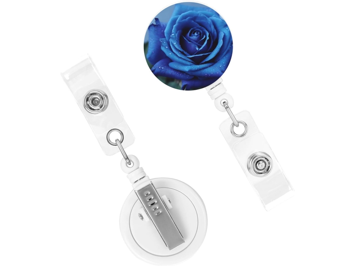 Porta Crachá Retrátil, Carretel Resistente Crachá, Romântico, Azul, Rosa, Robusto Crachá, Chaveiro, Carretel