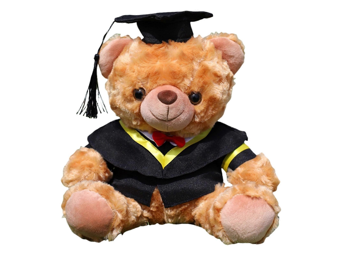 Urso De Pelúcia De Formatura Com Beca Amarela