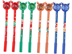 Conjunto De 8 Canetas Gel Natalinas Sewacc, Multiuso Fofas Com Pegada