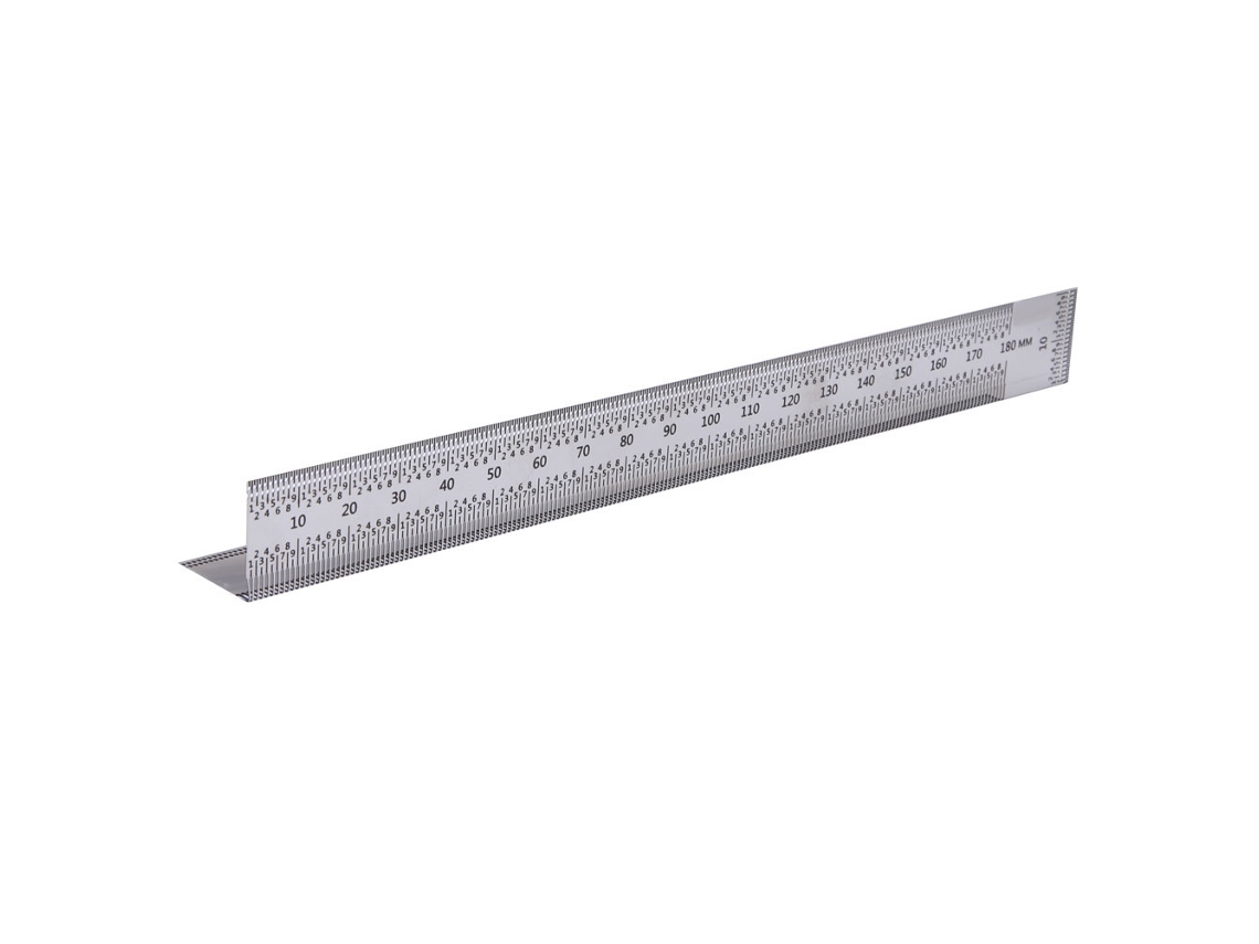 Laxiscreed Régua De Canto Inox De 180mm Para Marcação E Medição De Ângulos Na Carpintaria