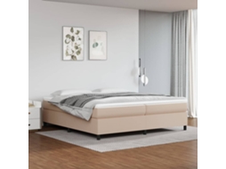 Vidaxl Estrutura De Cama Com Molas 200x200 Cm Couro Artificial Cappuccino