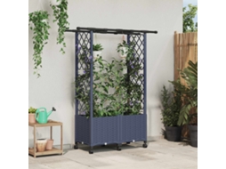 Vidaxl Cama Elevada Com Treliça E Telhado Cinzento 124,5 X 40 X 142 Cm