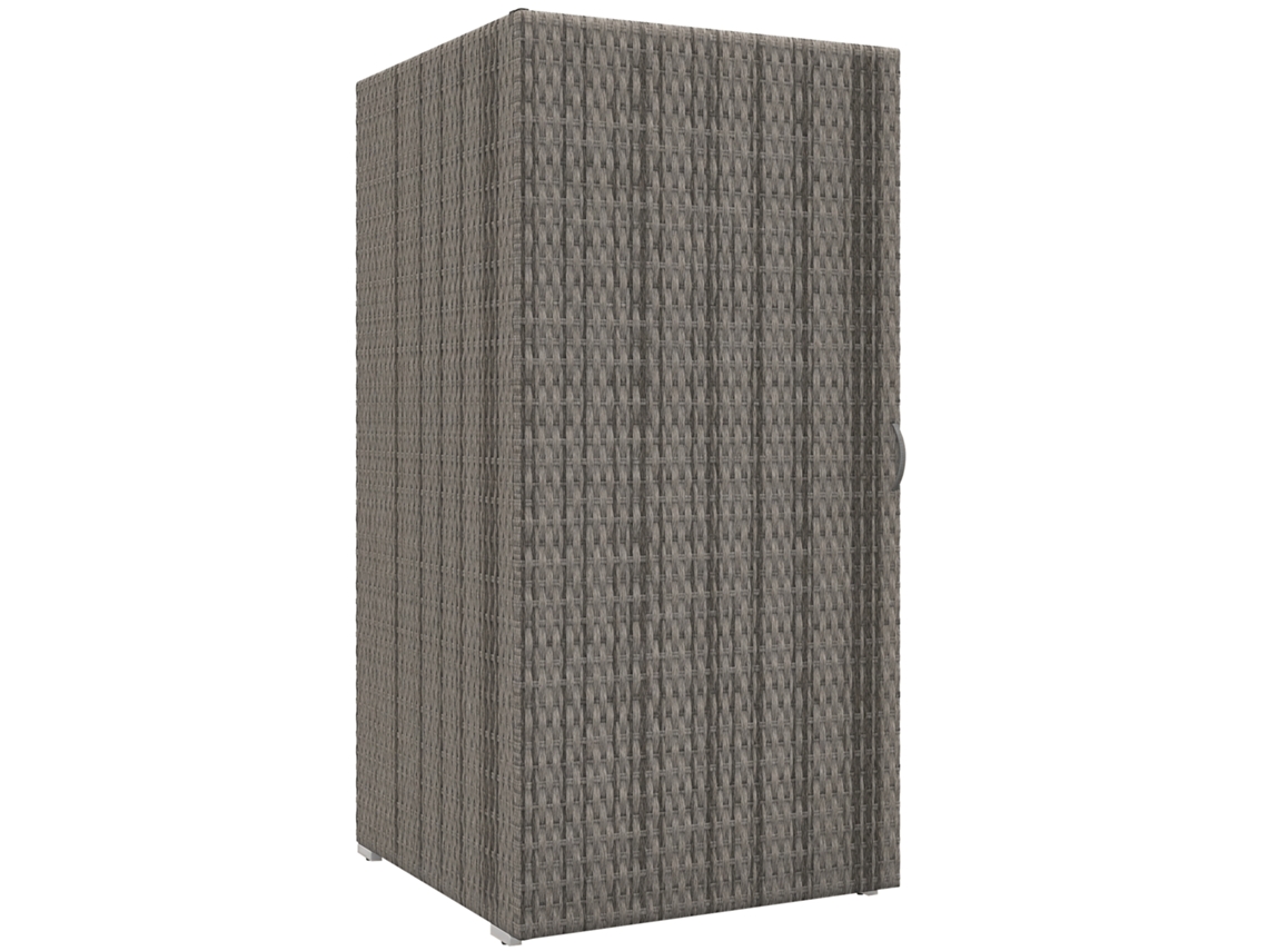 Armário de Jardim em Rattan Pe com 2 Compartimentos, 60x63x120cm, Cinza ZENCORE SERVICES
