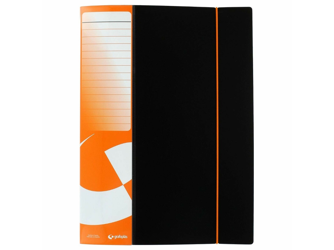 Pasta Classificadora GRAFOPLAS 100 Capas Preto A4 Tampa Dura