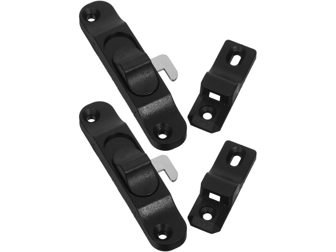 Conjunto De 2 Travas Gancho Porta Correr Eringogo, Em Plástico, Substituição De Travas Segurança Em Portas