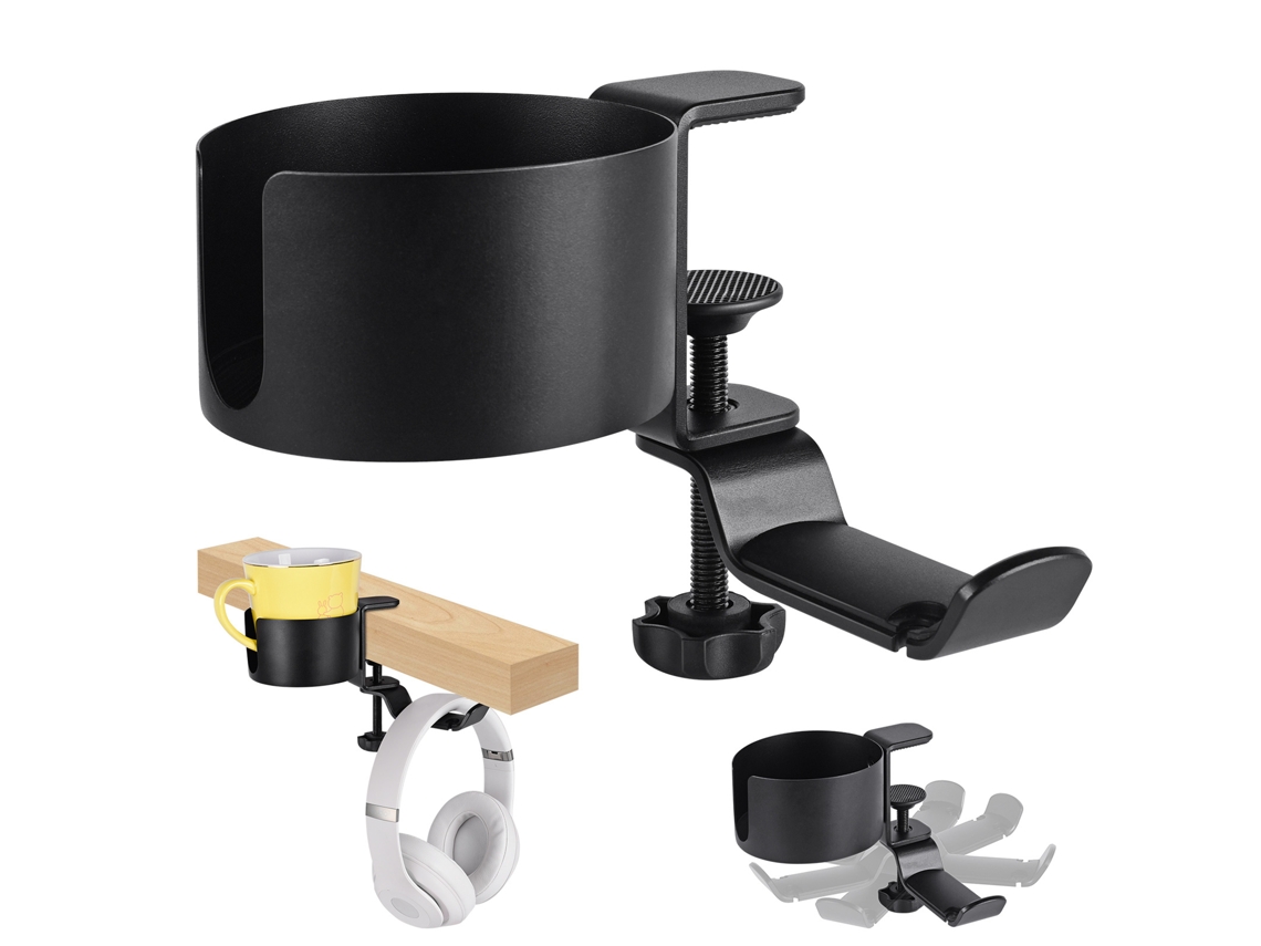 Suporte Para Fone De Ouvido 2 Em 1, Suporte Para Copos, Rotação De 360°, Suporte Para Fone De Ouvido Brilvibera