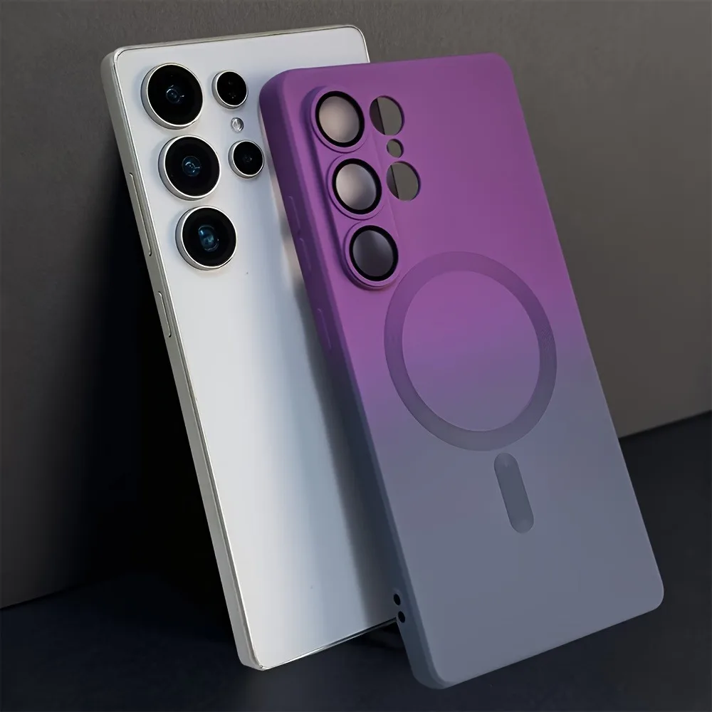 Capa Magnética De Luxo Com Efeito Degradê Para Galaxy S26 Ultra (roxo-acinzentado).