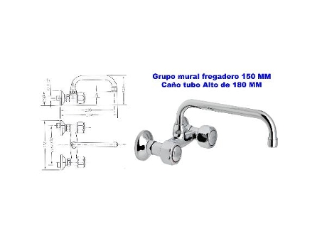 Genebre grupo mural freg.15 cm caño tubo alto 18 cm 68190 114566
