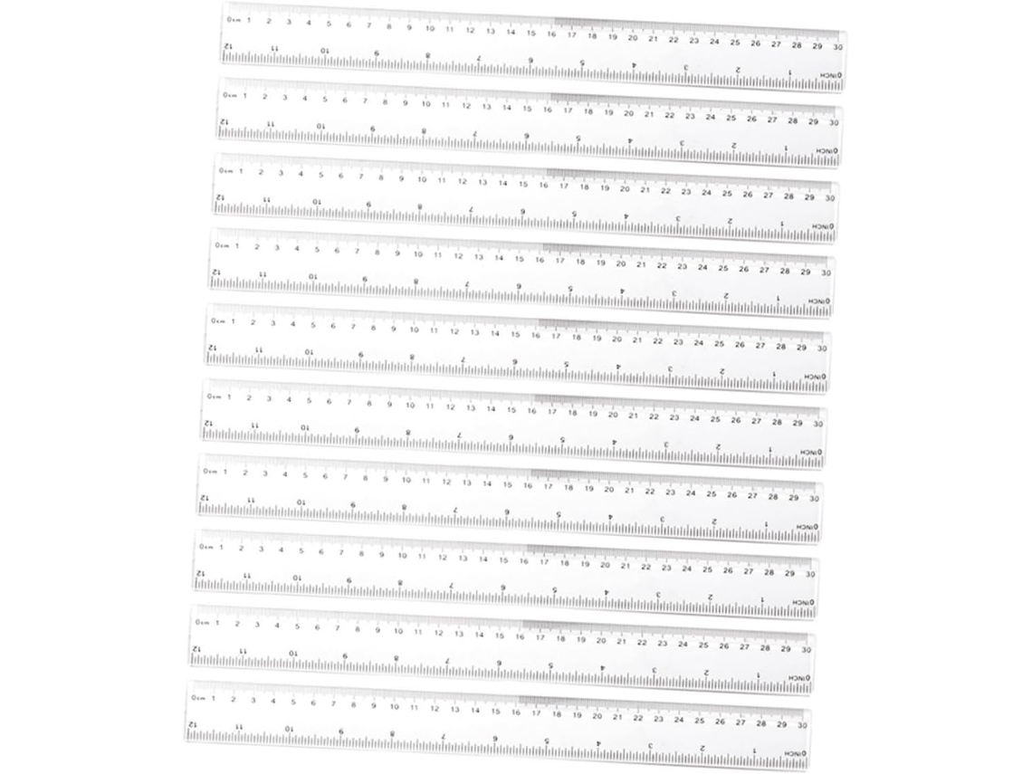 Conjunto De 20 Réguas De Plástico Transparente Para Estudantes