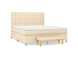 Box Spring Bed, Box Spring Beds Vidaxl Creme Tecido (160 X 200 Cm)