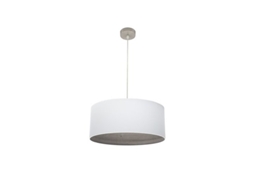 Pingente Tatiana 1Xe27 Níquel/Madeira Branca Cinza Regx50X50 Cm FABRILAMP