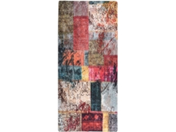 vidaXL Tapete lavável antiderrapante 80x300 cm patchwork multicor