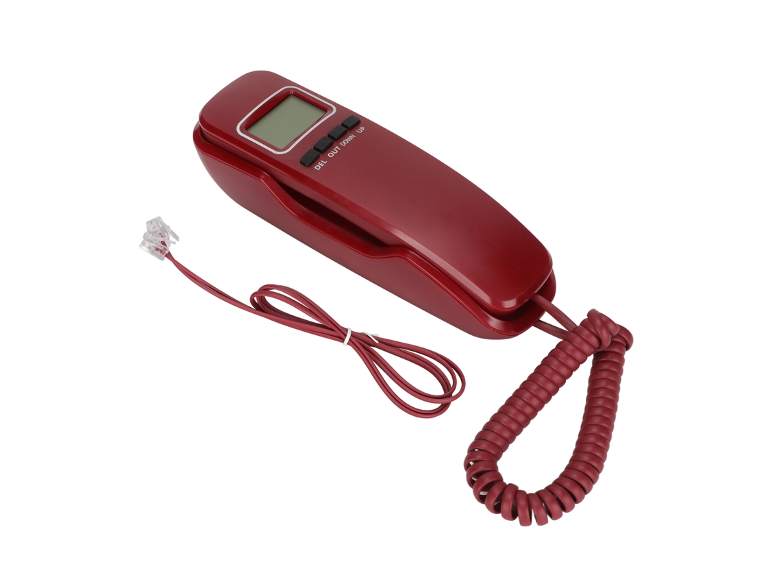 Telefone fixo com fio compacto com LCD EOOCOO
