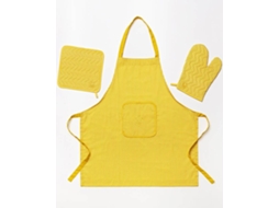 Conjunto de Avental e 3 Peças Algodão BENETTON (Amarelo - 30x26 cm)