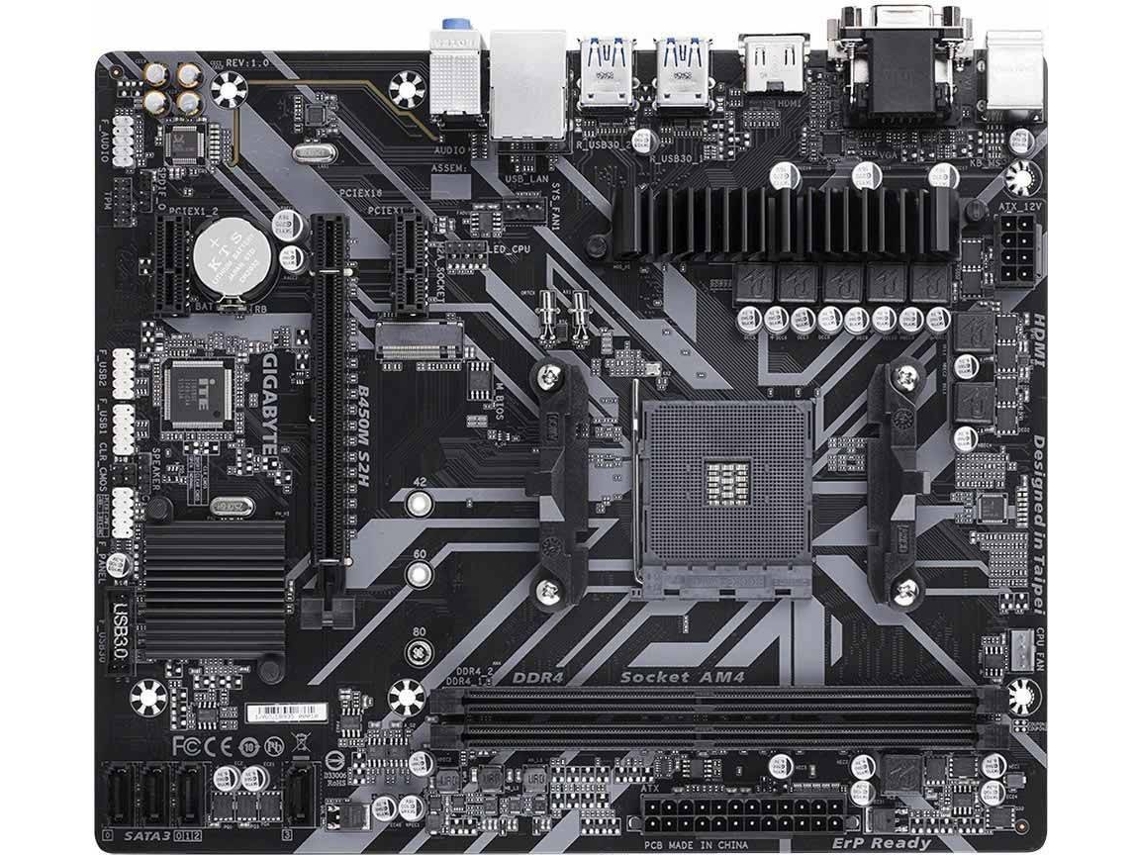 Motherboard GIGABYTE ‎B450M S2H V2 (Socket AM4 - AMD B450 - Micro ATX)