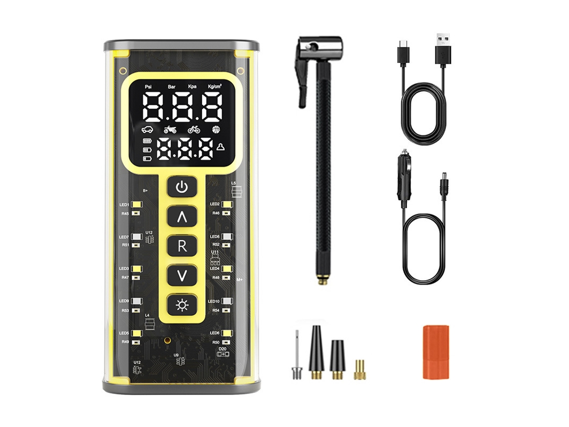 Inflador de pneus portátil 150psi 20000mAh com manómetro de duplo ecrã para SUVs, bicicletas, bolas CZHHMART