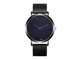 Relógio de quartzo masculino Zhoulianfa com pulseira de aço, estilo casual e profissional.