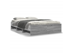Estrutura de Cama MAISON EXCLUSIVE Derivados de Madeira Cinza Sonoma (140x200 cm)