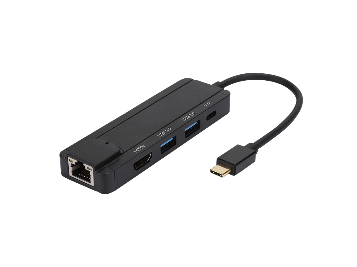 Hub Docking Station Type-c (hdmi Ethernet Gigabit) 5-em-1 Com Conversor Multifuncional Hdmi Ethernet Gigabit