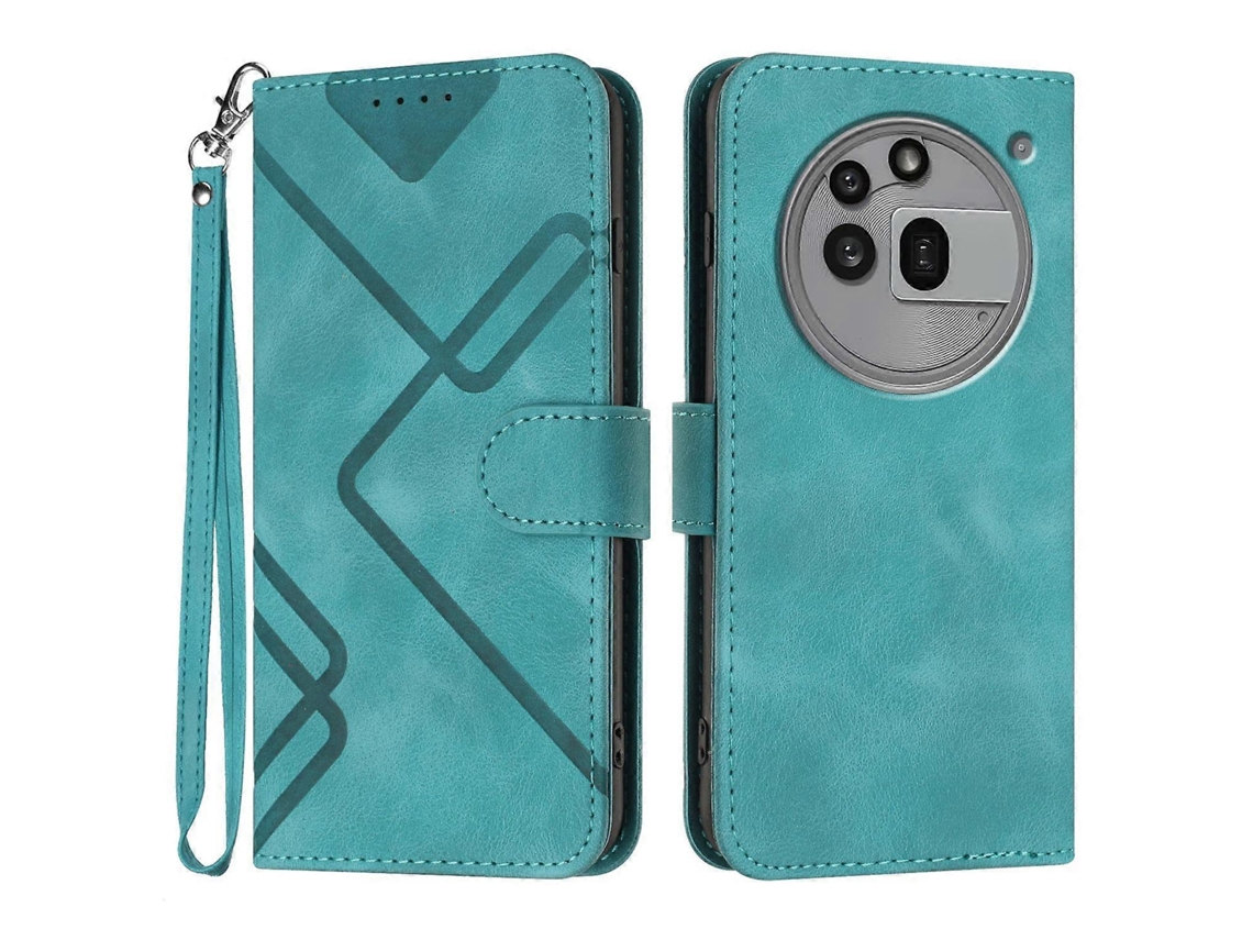 Capa Para Celular Nothing Phone 3a Pro Em Couro Sintético Com Padrão De Linhas E Toque Aveludado