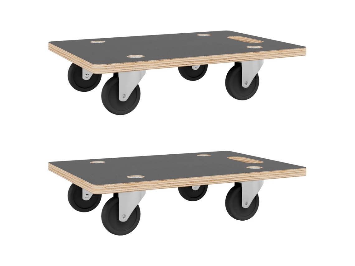 Conjunto 2 Carrinhos De Transporte Vidaxl Retangular ( 60x40x11,5 Cm 250 Kg)