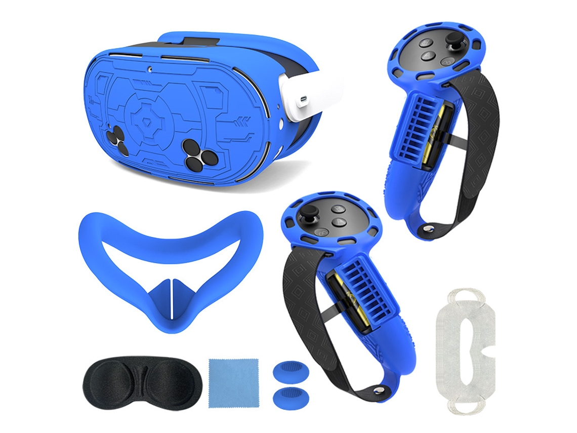 Capa Protetora Para Meta Quest 3s, Conjunto De Capa Protetora De Silicone (azul) Cuich