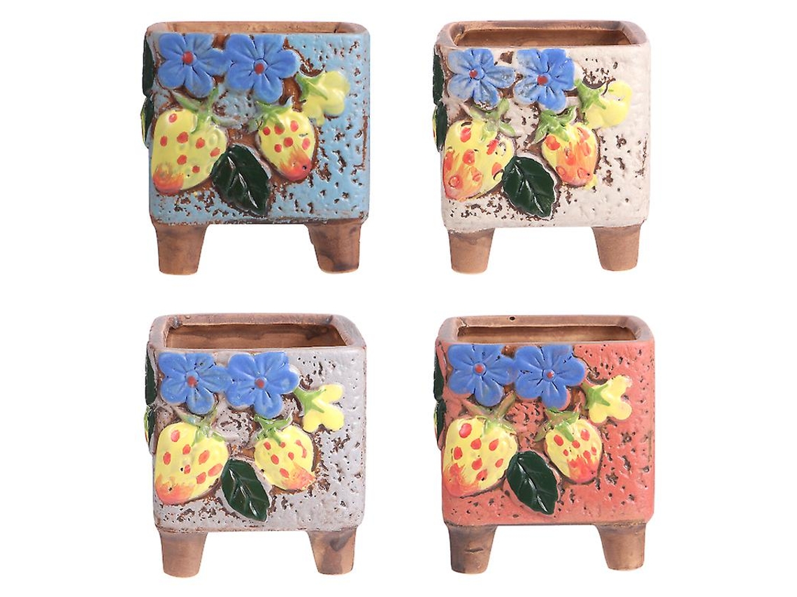 4 Unidades de Vaso de Flores Suculentas ALLINLESS