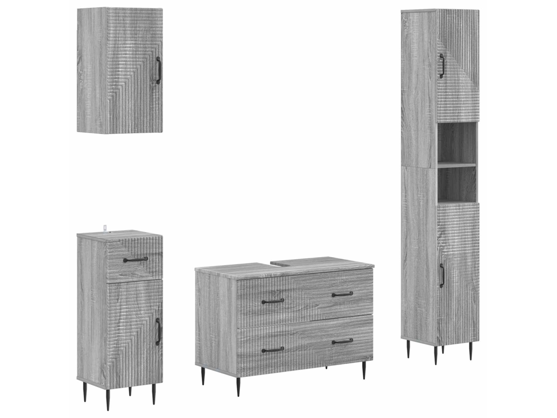 Vidaxl Conjunto De Armários De Banheiro Com 4 Peças Haarlem