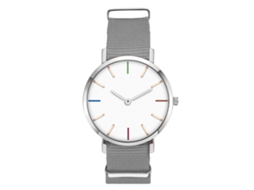 Relógio Masculino de Moda Zhoulianfa Pulseira de Nylon Dial Redondo Quartzo Cinza