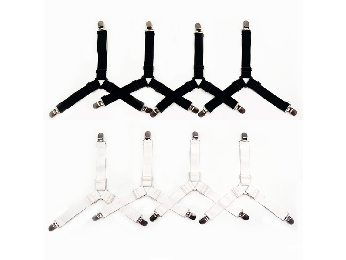 Lurelia Fivelas Para Lençol 8 Peças Ajustável Elástico Triângulo Resistente Colchão Nylon Metal
