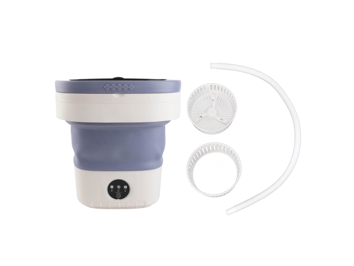 Mini máquina de lavar portátil 7,5l dobrável com função de enxaguamento e tubo de drenagem LAXISCREED