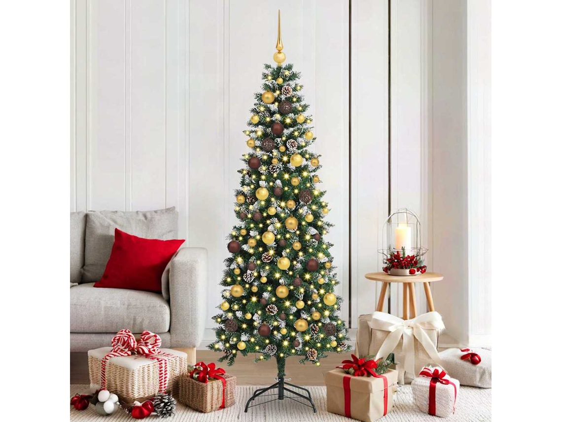 Vidaxl Árvore De Natal Artificial Verde 180 Cm Pvc, Plástico E Aço