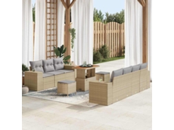 Vidaxl Conjunto De Sofá De Jardim 10 Pcs Bege E Cinza Claro