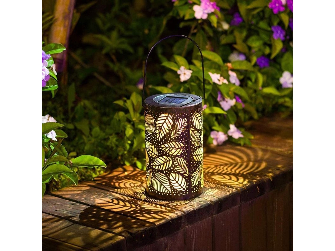 Lâmpada Solar Pendente para exterior, decoração de jardim, metal retrô, à prova d'água | S/MARCA