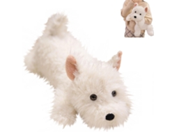 Cachorrinho Pelúcia, Cachorrinho Deitado Branco, Boneco Macio, Fofo
