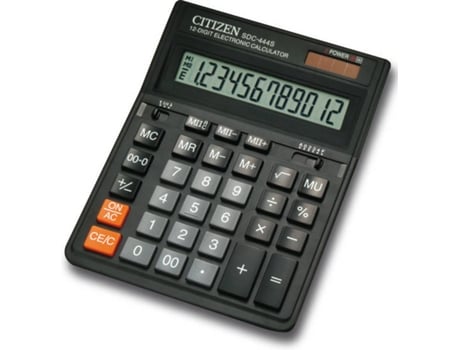 Calculadora Básica CITIZEN SDC-444S Preto (12 dígitos)