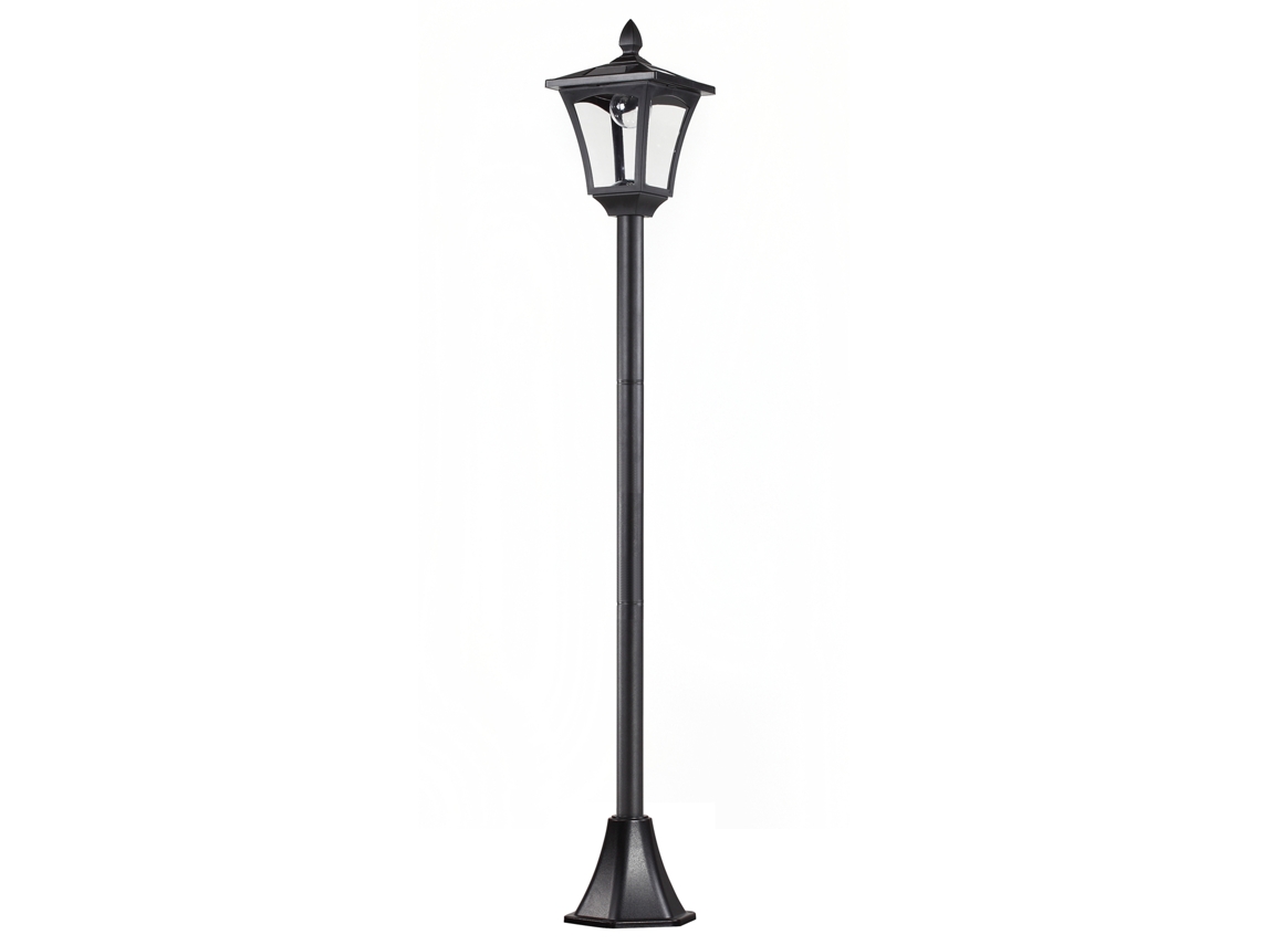 Lanterna Solar Jardim Led 40 Lúmens Preta 18x18x160cm VELTRIX
